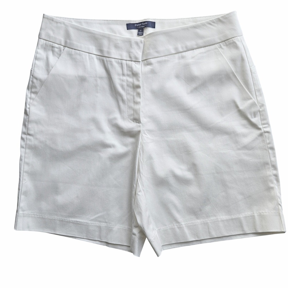 Peter Som White Tailored Chino Shorts Womens Size 6 - Picture 2 of 9